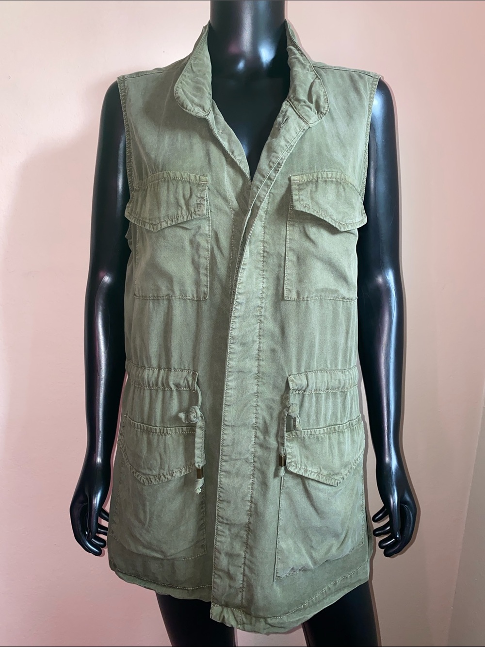 Universal Thread Olive Green Military Field Safari Utility Vest with Pockets!